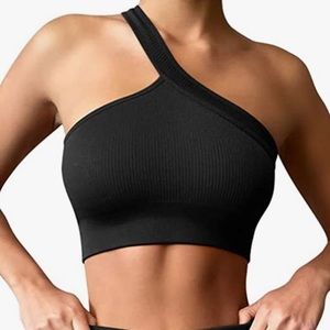 HYZ Women's Seamless Ribbed One Shoulder Tank